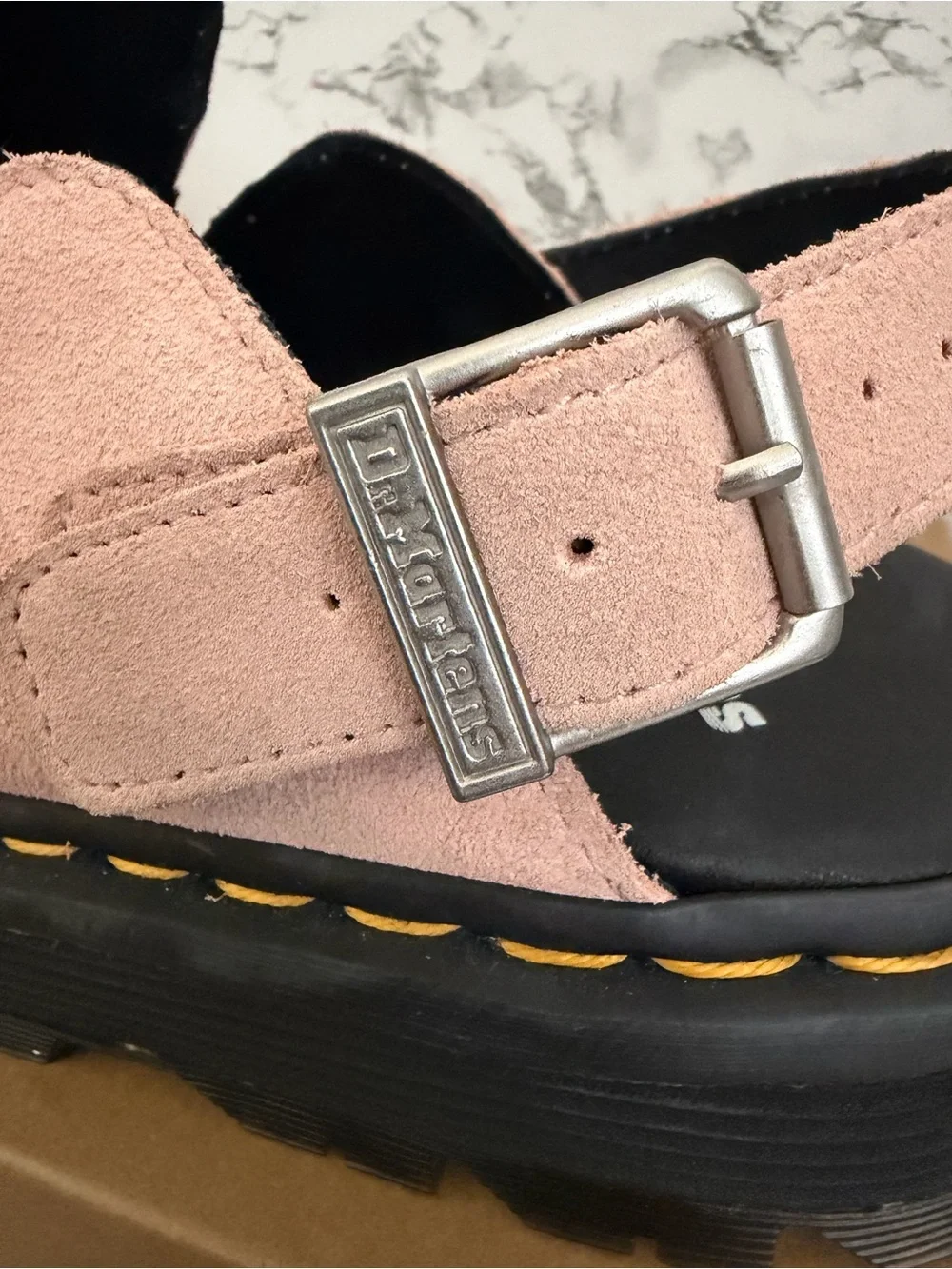 Dr. Martens Zebzag Suede Powder Pink Slingback Mules Slip On Shoes Men Size 14